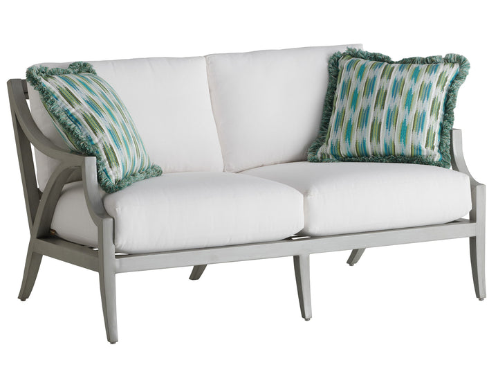 Silver Sands - Metal Loveseat - Pearl Silver