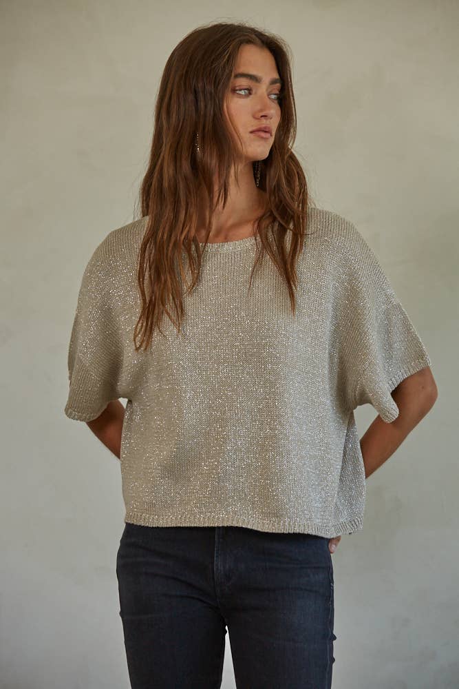 W1379 | THE ISADORA TOP: Grey Silver / S
