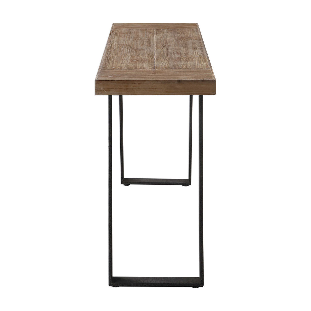 Freddy - Weathered Console Table - Light Brown & Black