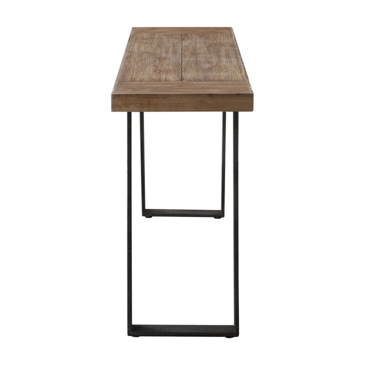 Freddy - Weathered Console Table - Light Brown & Black