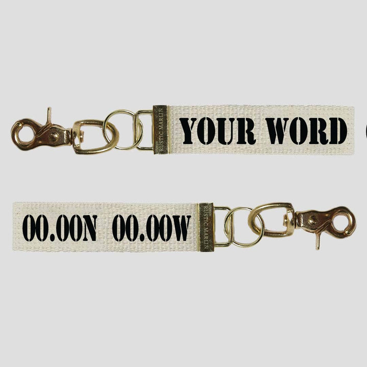 Personalized Town + Coordinates Keychain