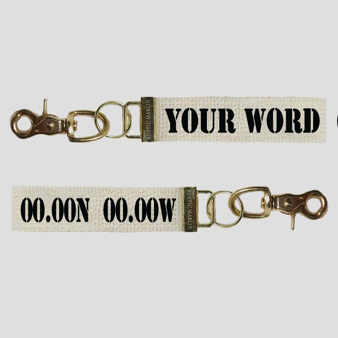 Personalized Town + Coordinates Keychain