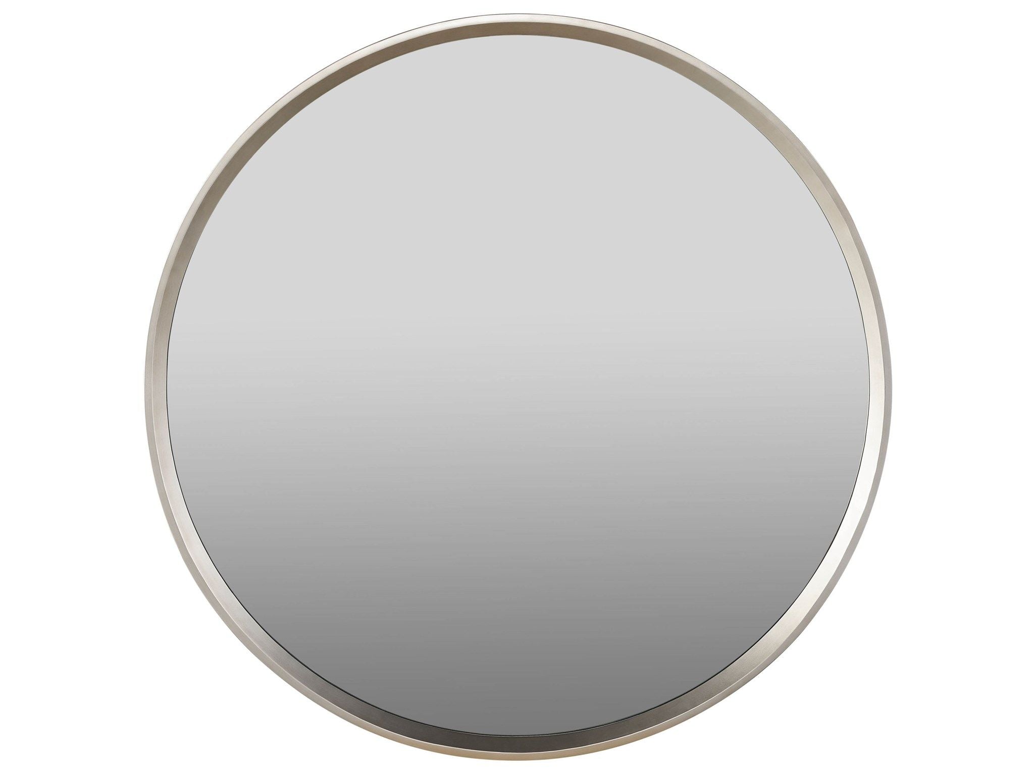 Avaline, Modern - Round Mirror - Pearl Silver
