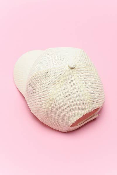 SUMMER WOVEN STRAW BASE BALL CAP  40HW604: KHAKI