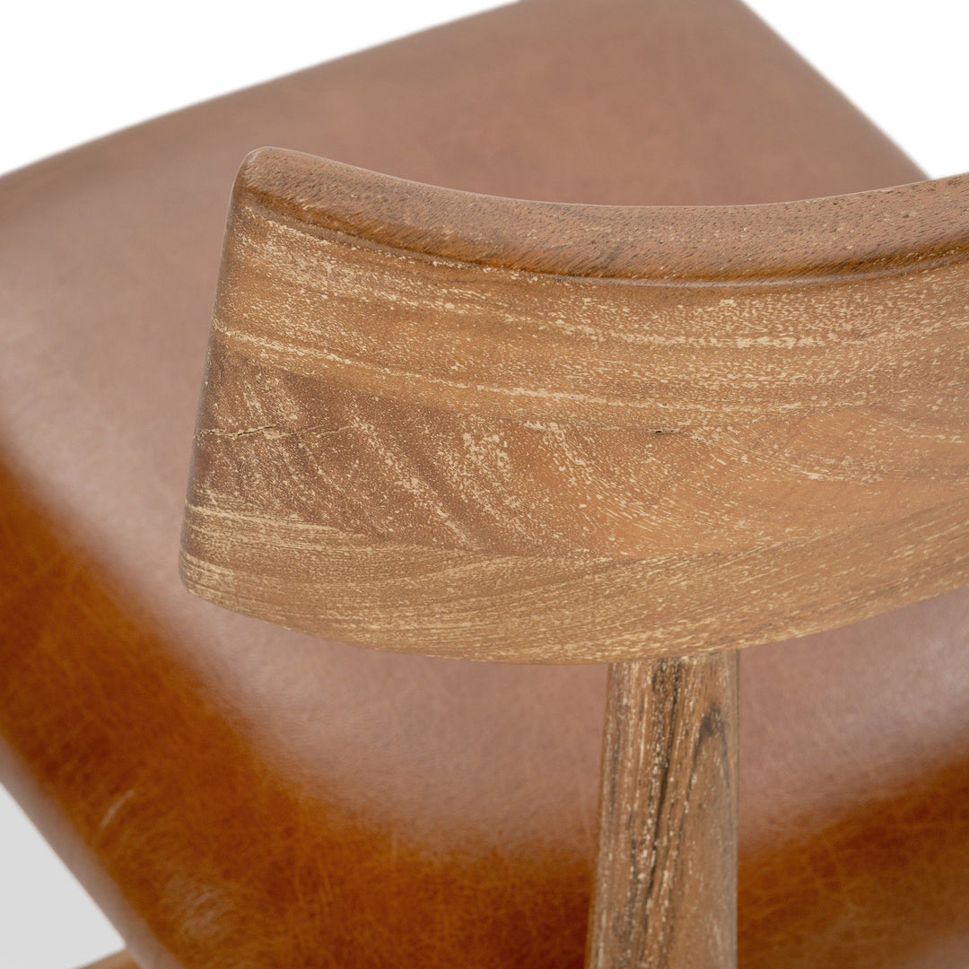 Alvaro - Leather Counter Stool - Golden Wheat