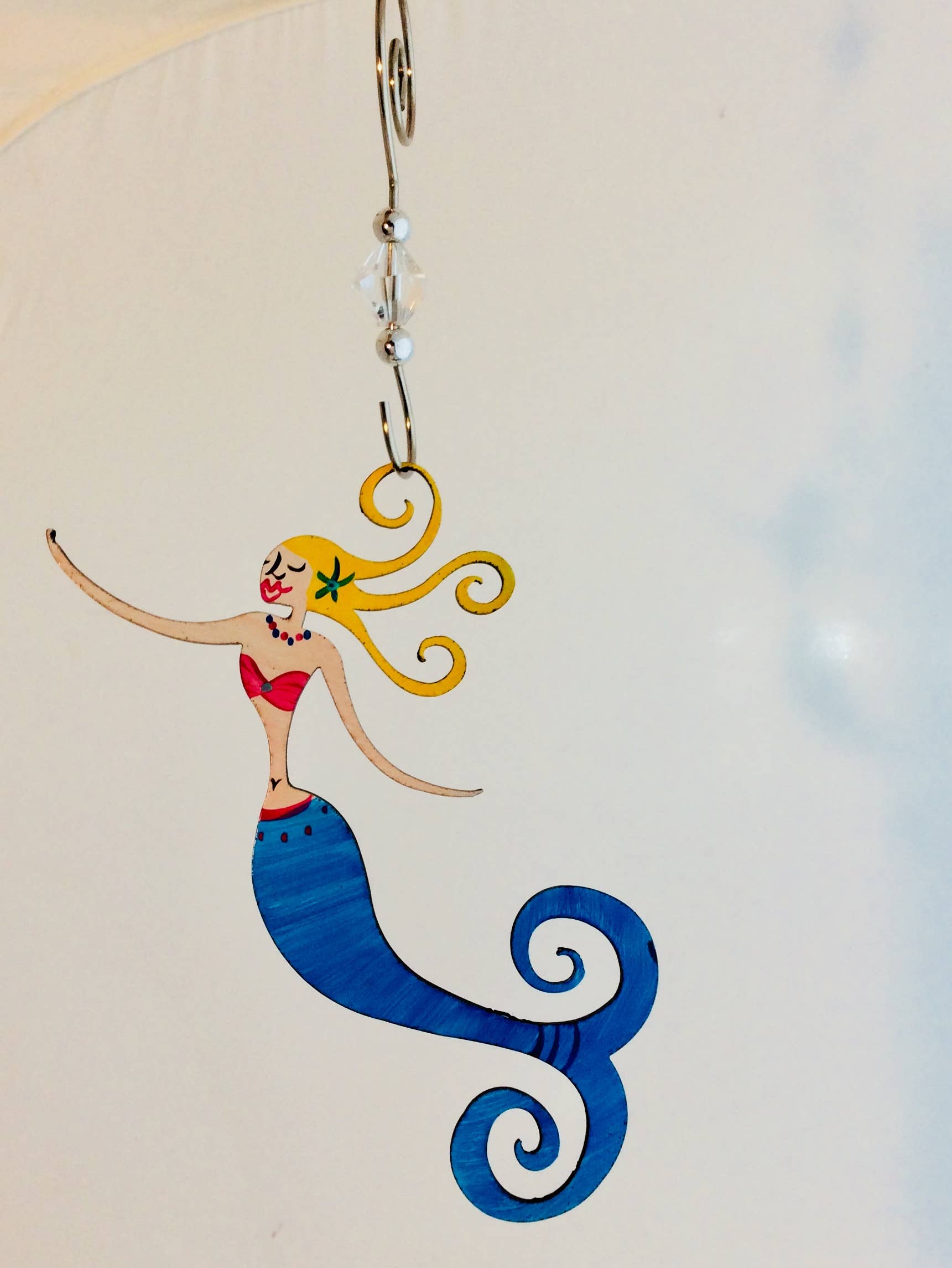 Mermaid Ornament  - Hand Painted Steel