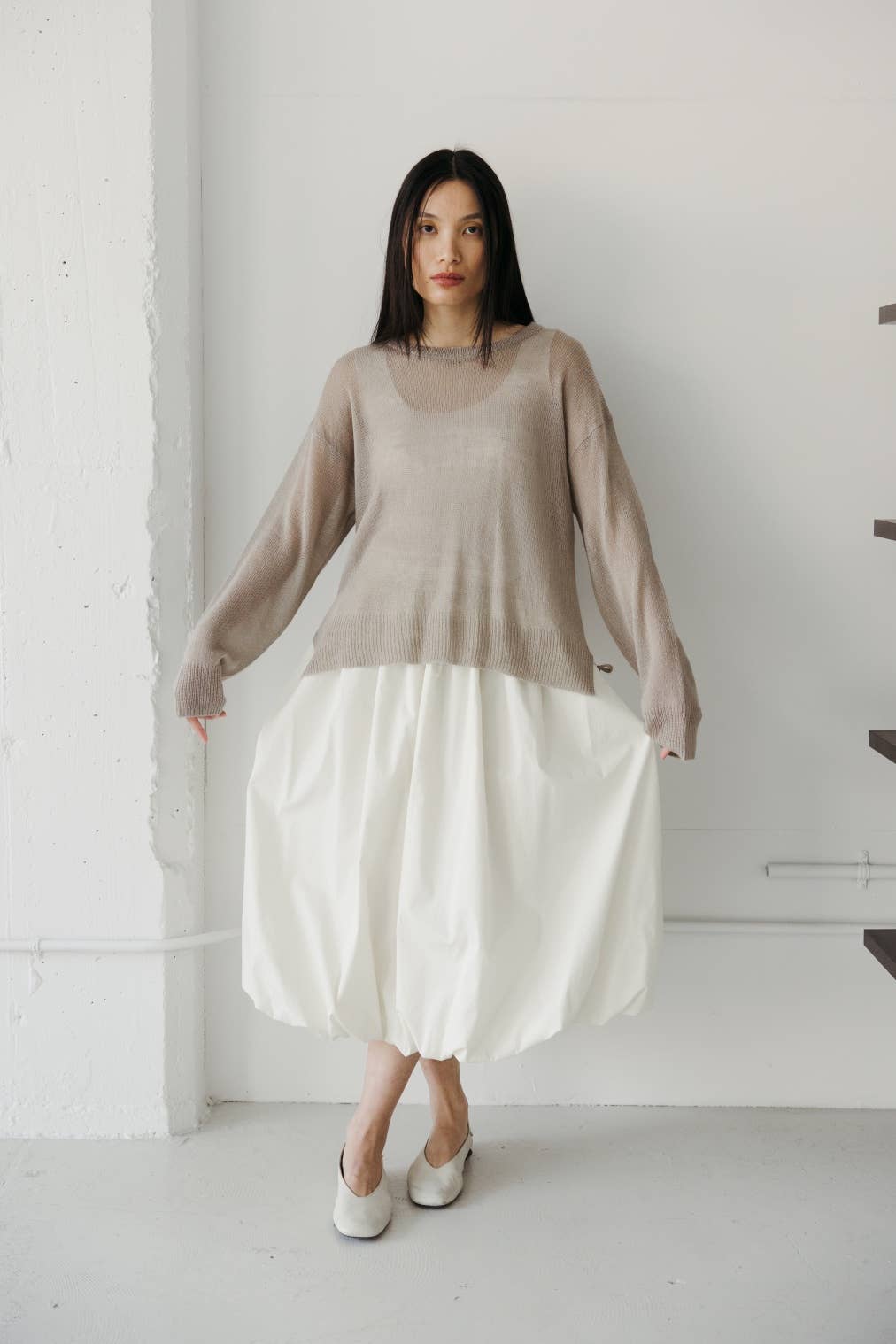 The Bella Skirt | Midi Bubble Skirt: BLACK / LARGE