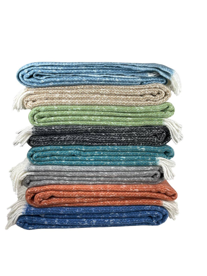 324 - Celestial Plush Throw with Ivory Fringe - 55" x 70": Light Blue