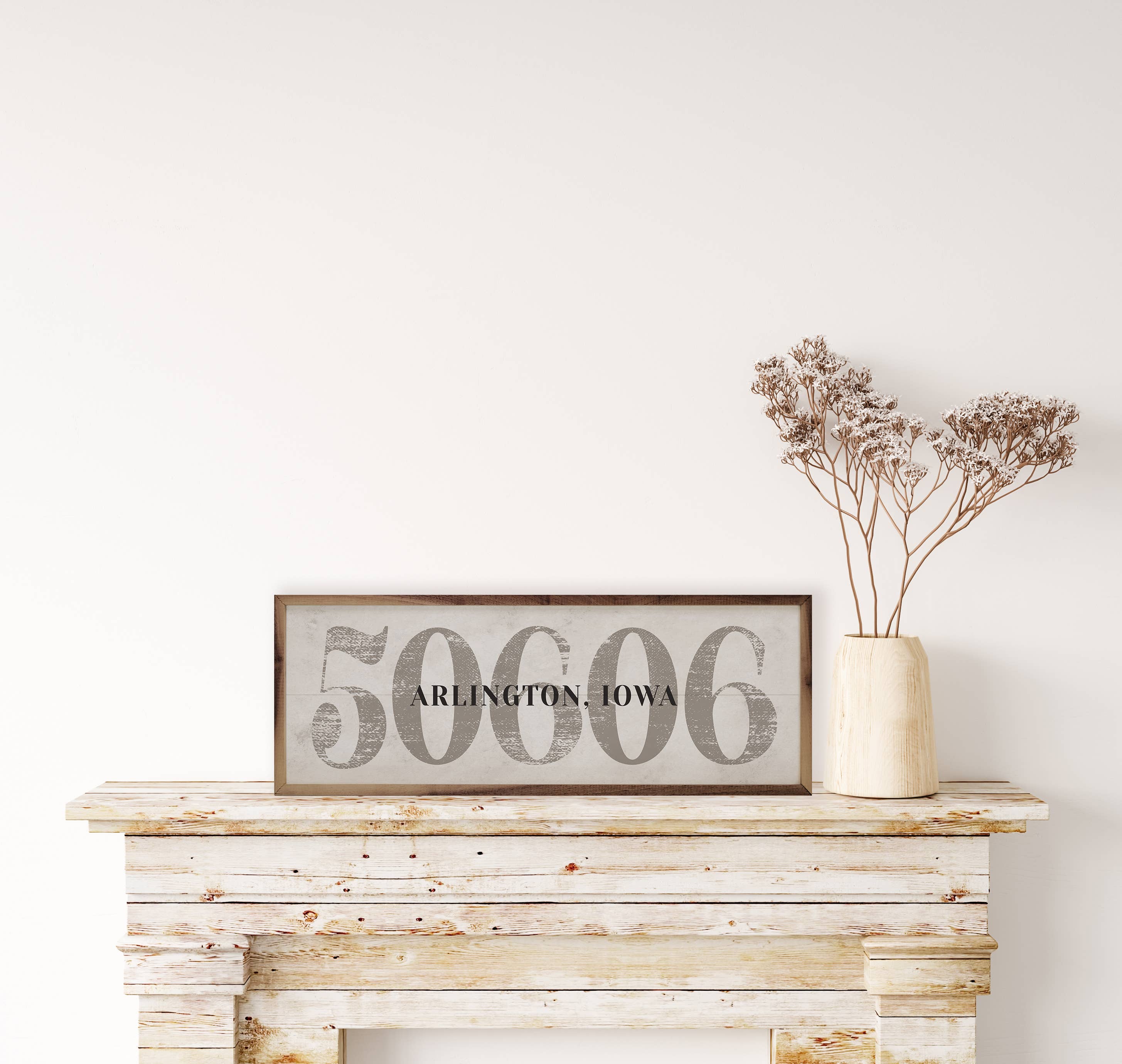 Simple Overlay Personalized Zip City State White