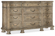Castella - 12-Drawer Dresser - Light Brown