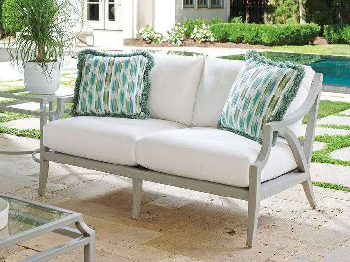 Silver Sands - Metal Loveseat - Pearl Silver