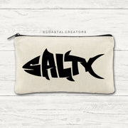 "Salty Fish" Canvas Multi-Purpose Zipper Bag (Unlined)