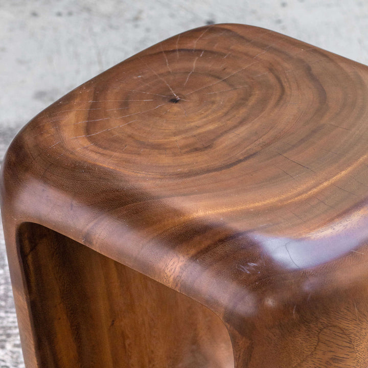 Loophole - Wooden Accent Stool - Light Brown