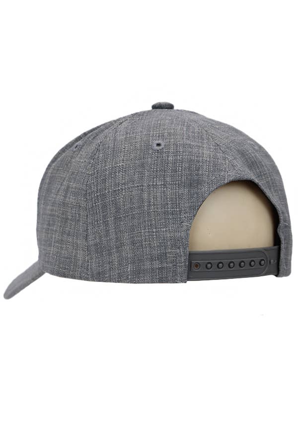 Jute Fabric Six Panel Snap Back Baseball Cap