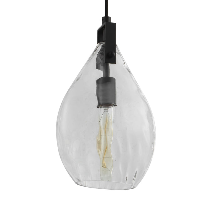 Campester - 1 Light Watered Glass Mini Pendant - Pearl Silver