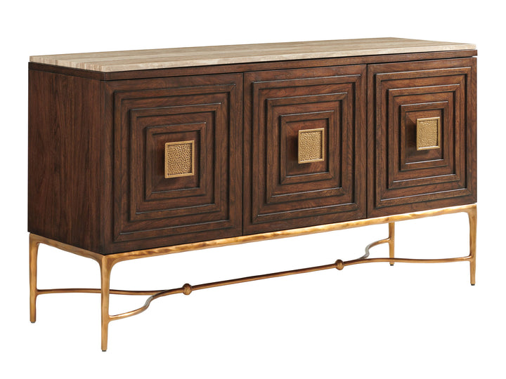Silverado - Tiburon Sideboard With Stone Top - Dark Brown