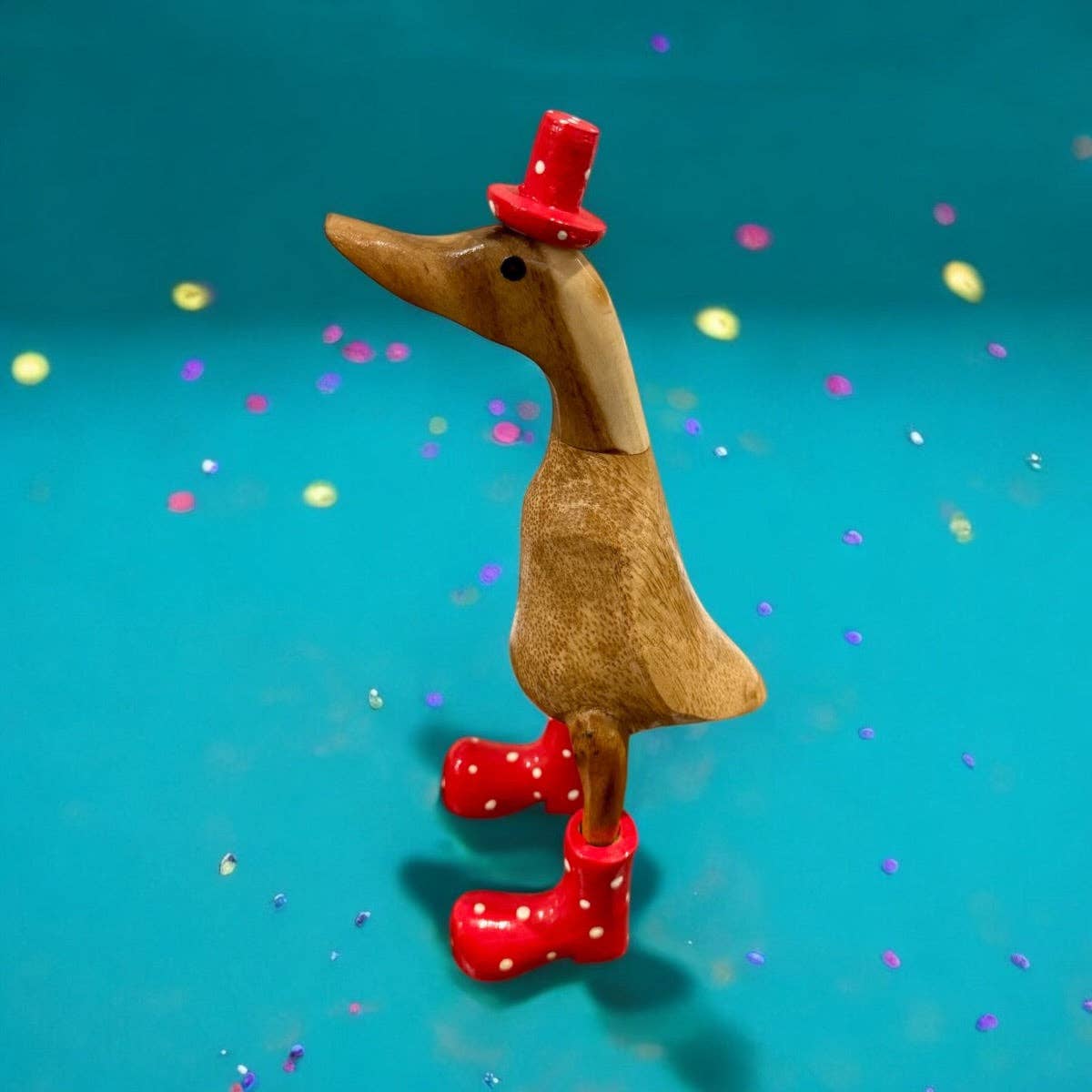 Chunky Boot Ducks - Spotty Hat: Pink