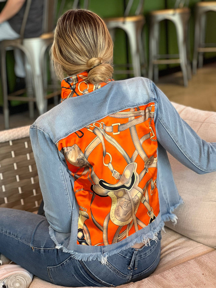 The Light Denim Jacket / Orange Equestrian: Small