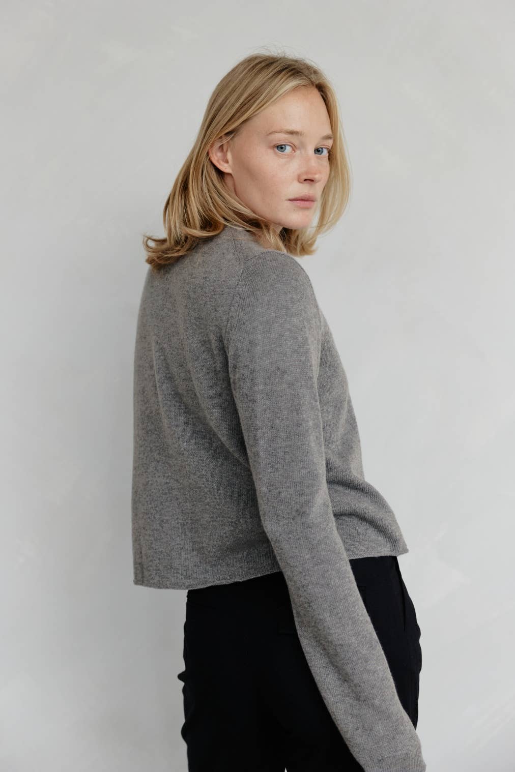 The Molly Cardigan | Lightweight Cropped Cardigan: LIGHT BLUE / SMALL