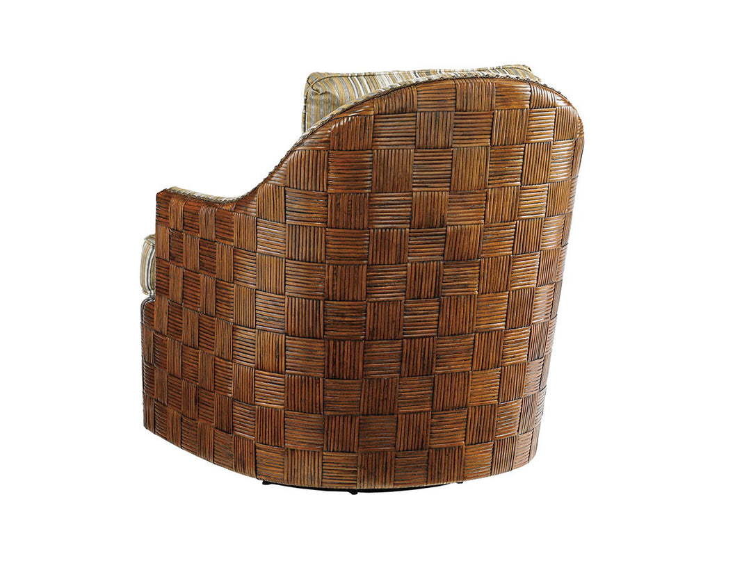 Island Fusion - Nagano Swivel Chair - Dark Brown / Beige