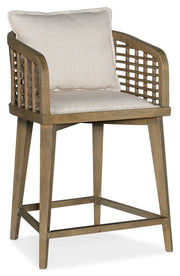 Sundance - Barrel Back Counter Stool - Beige / Light Brown