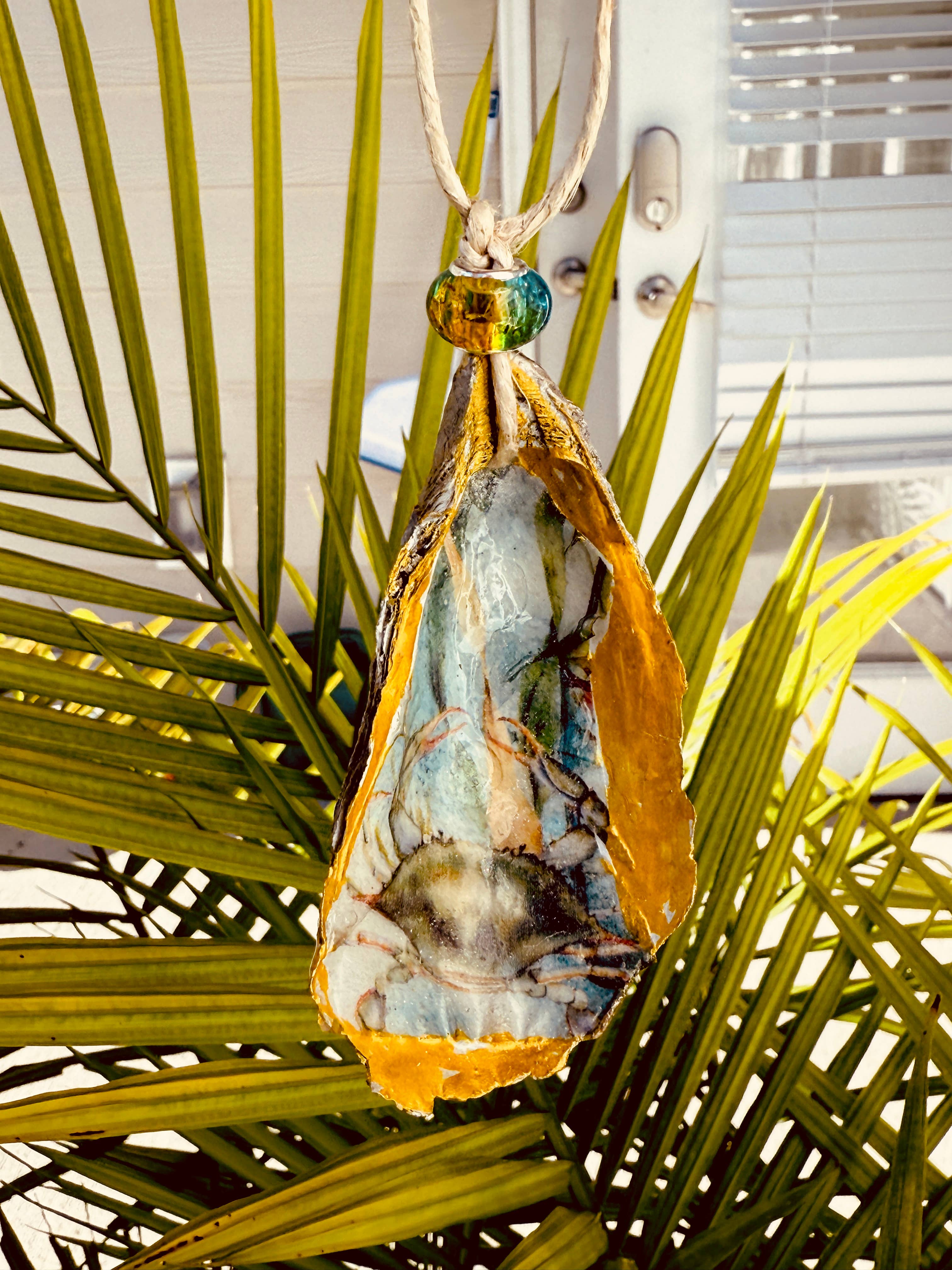 Coastal Crab Oyster Shell Ornament