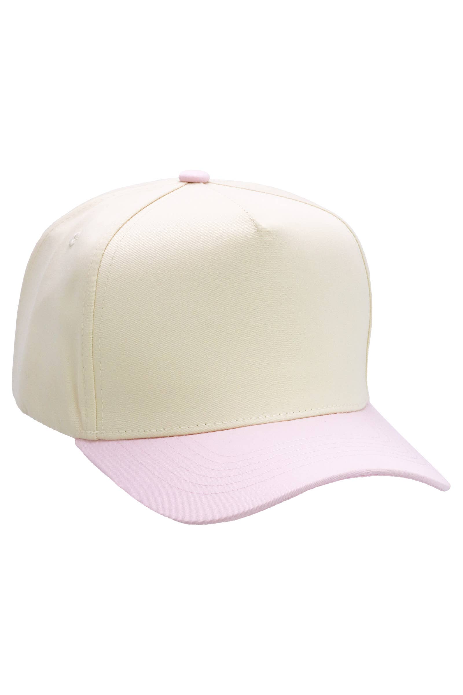 Two Tone Beige Upper Five Panel Baseball Cap: Beige/Aqua / One Size