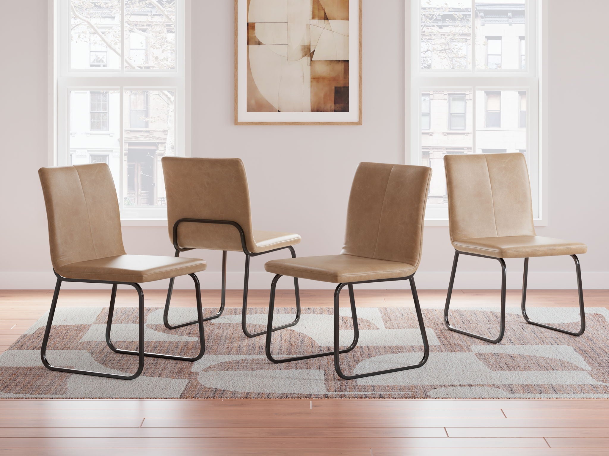 Pharwynn - 5 Pc. - Dining Room Table, 4 Side Chair - Black