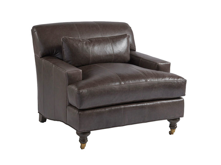 Barclay Butera Upholstery - Oxford Leather Chair - Black