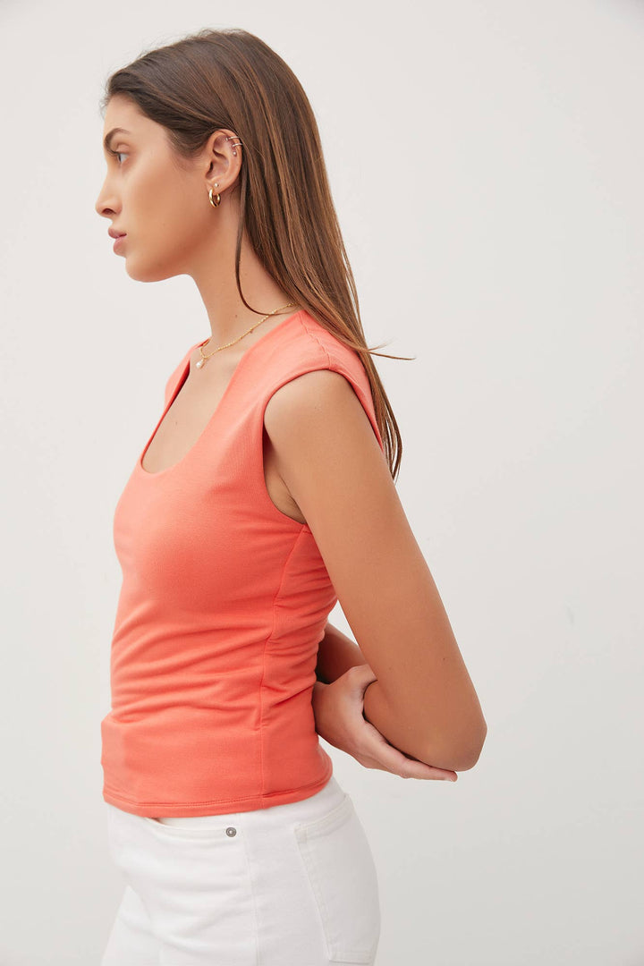 BASIC CAP SLEEVE KNIT TOP: Large / Off White