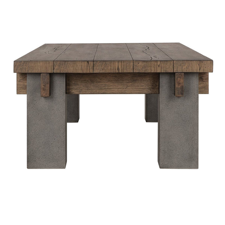 Dallas - Solid Wood Rectangle Coffee Table - Brown