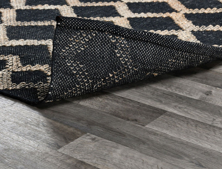 Pure Desert - 1' x 1' Gobi Rug - Black / Natural