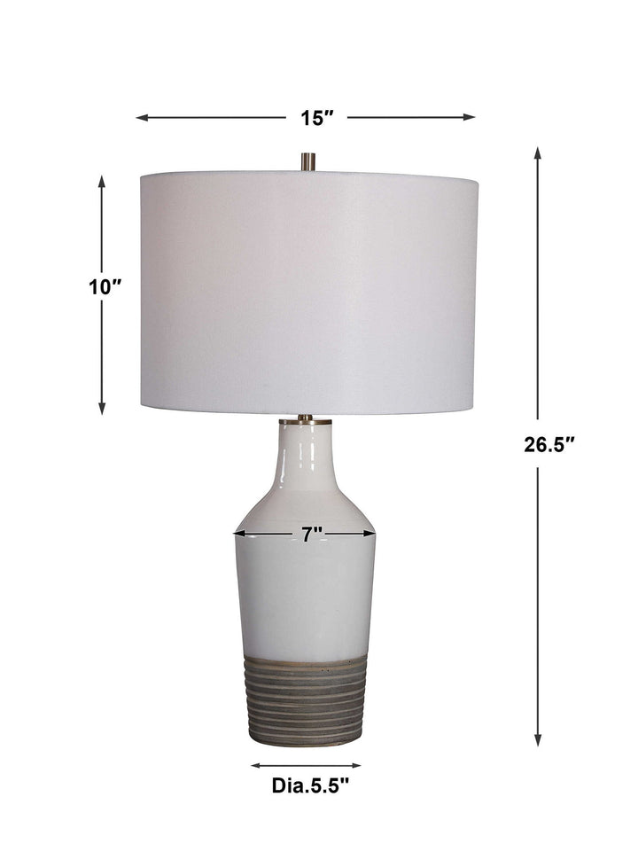 Dakota - Crackle Table Lamp - White