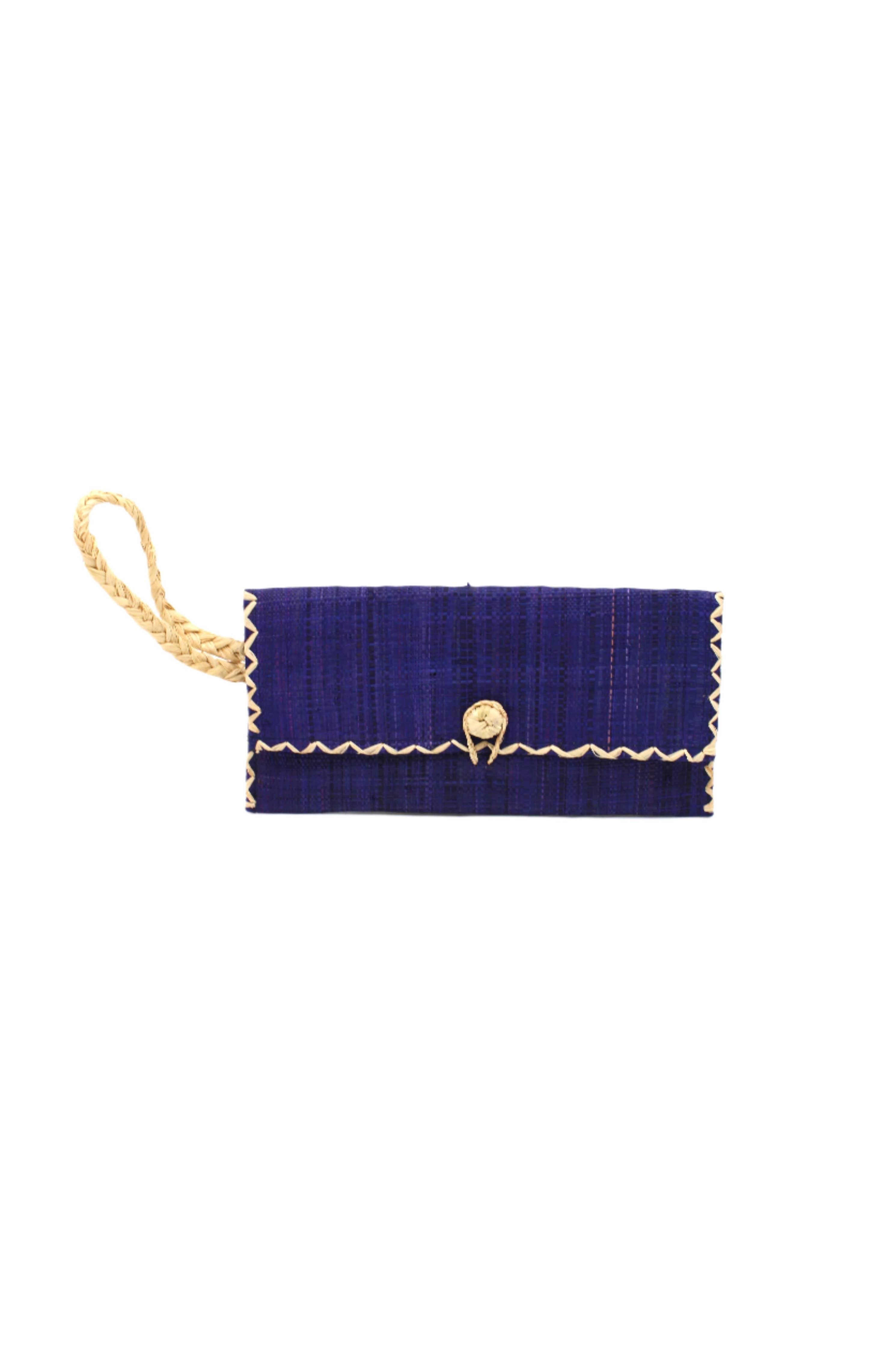 ChiChi Straw Clutch Wristlet Bag: Black