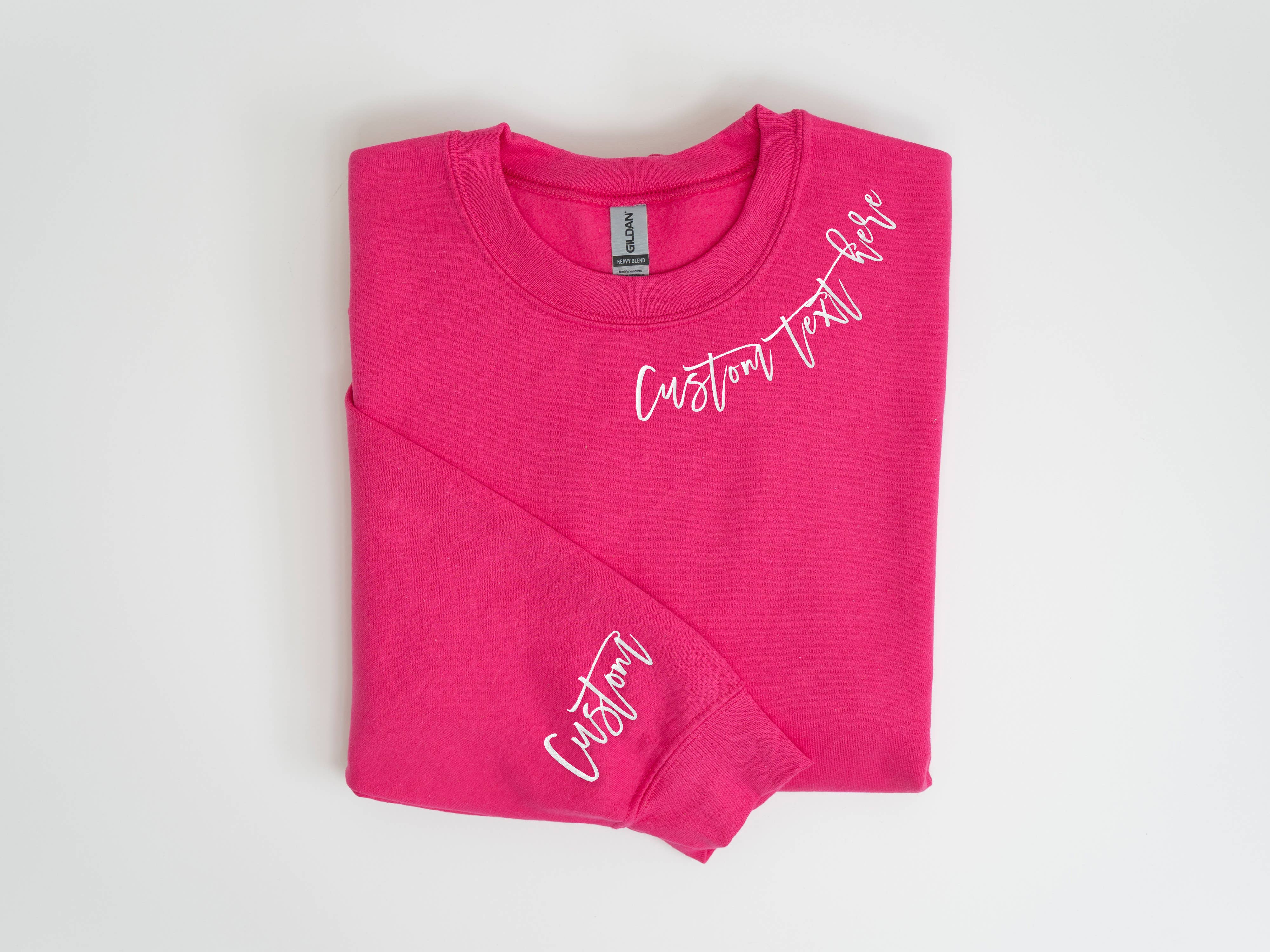 CUSTOM Collar & Sleeve Embossed Puff Print Unisex Sweatshirt: Black / White / L