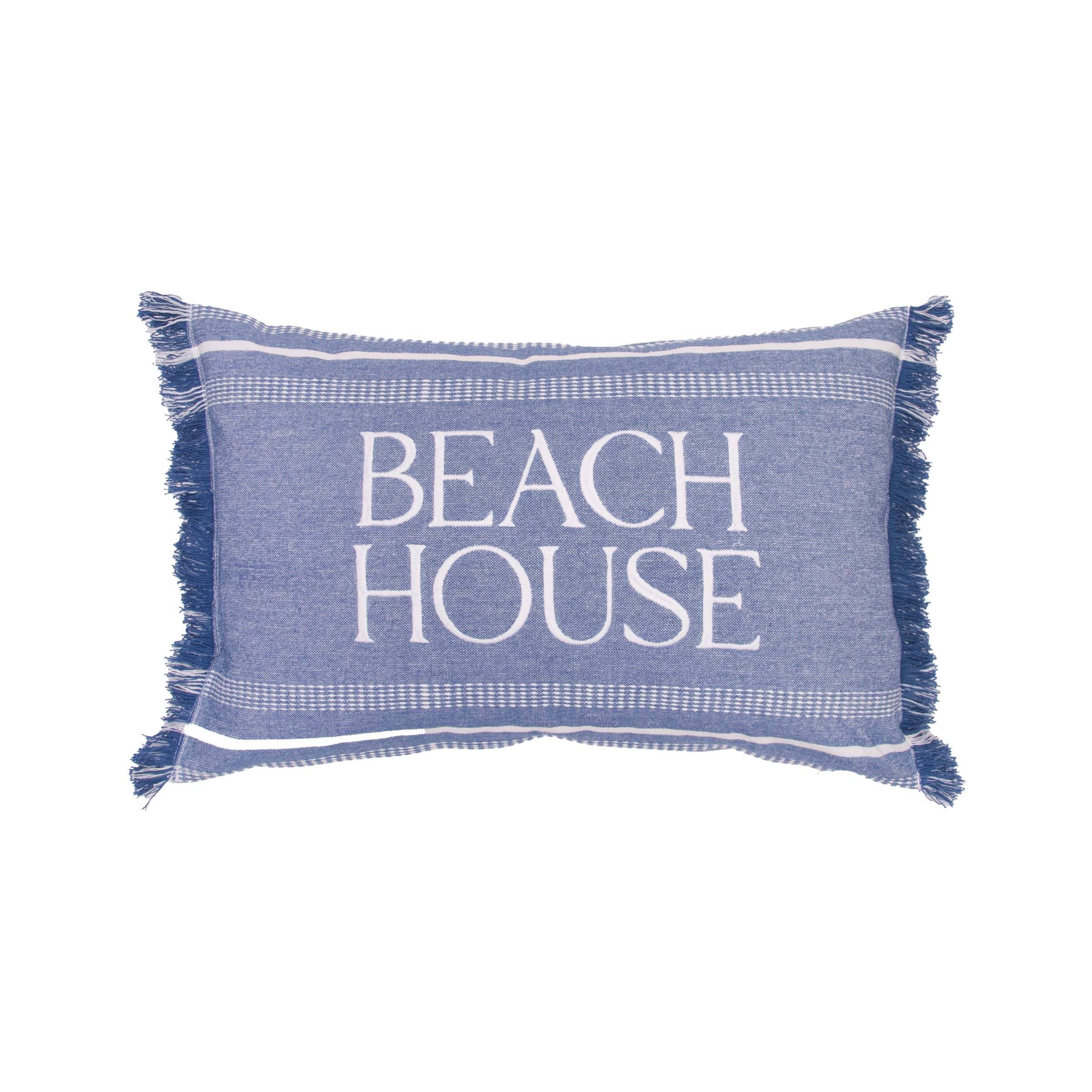 Coastal Beach House Stripe Throw Pillow