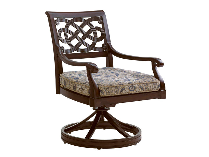 Royal Kahala Black Sands - Swivel Rocker Dining Chair - Dark Brown