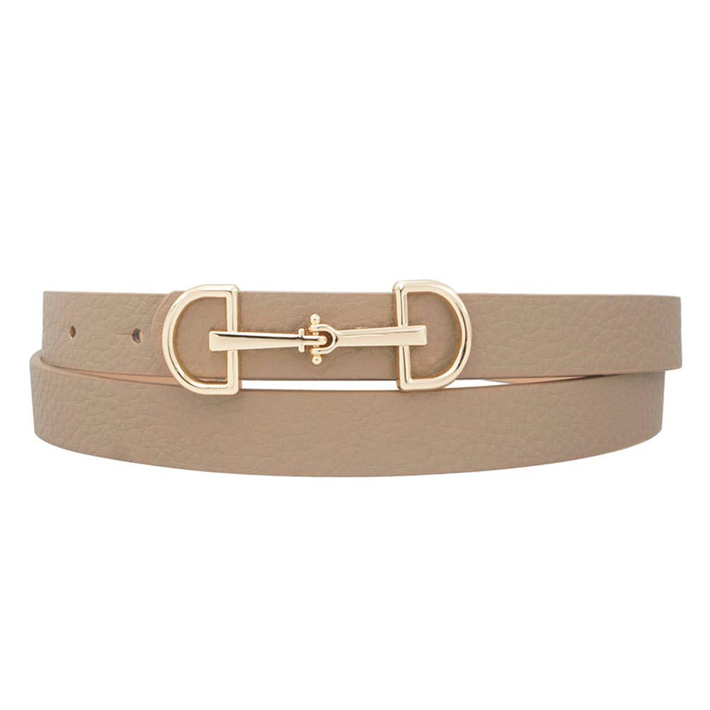 LUX D RING HORSE BIT BUCKLE SKINNY BELT IW20006