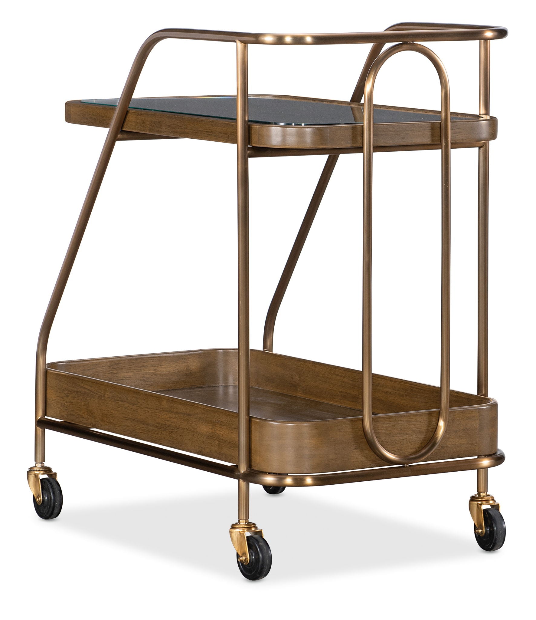 Commerce And Market - Walnut Wine and Bar Cart - Light Caramel