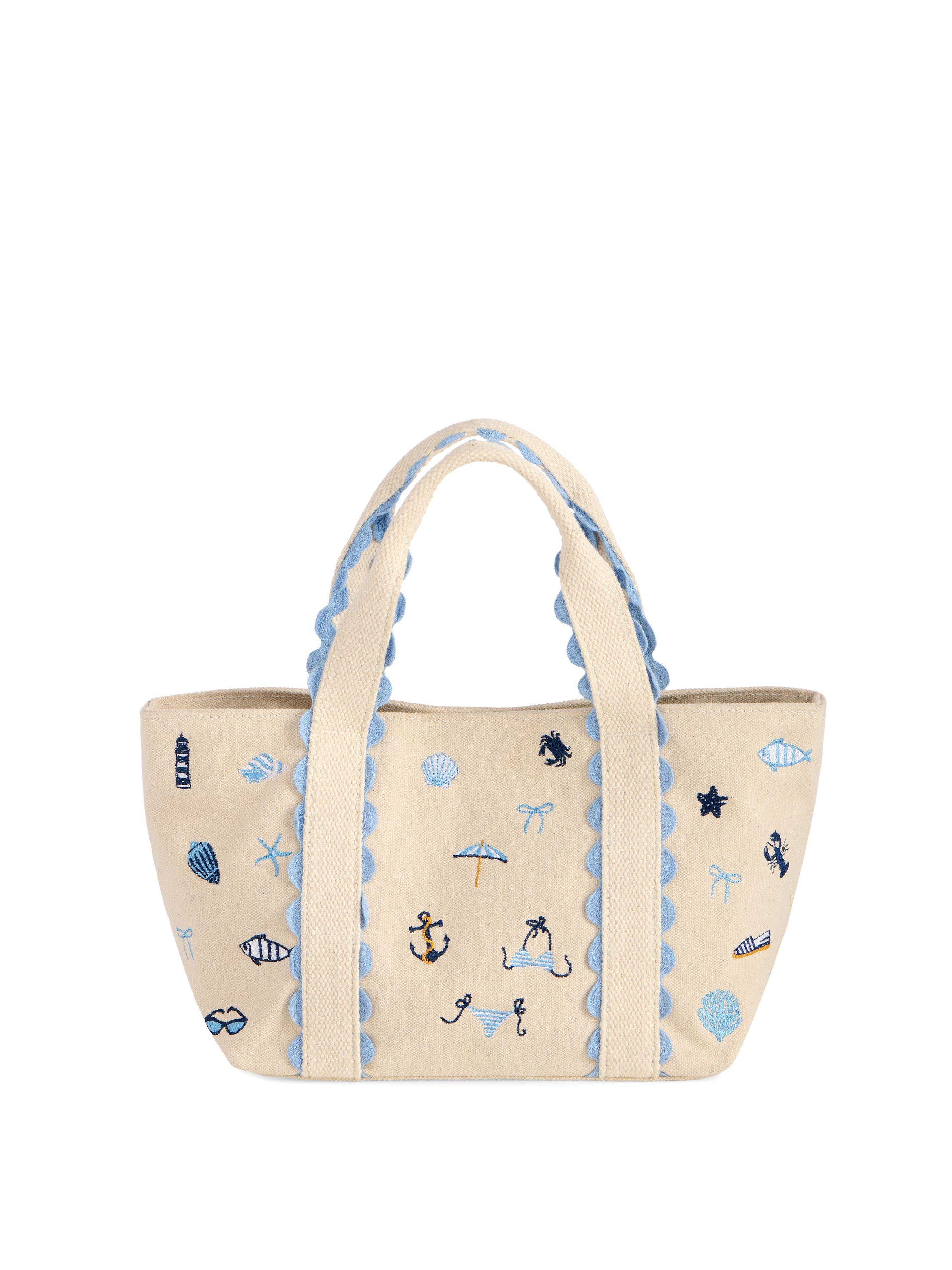 COASTAL ICONS MINI TOTE,NATURAL