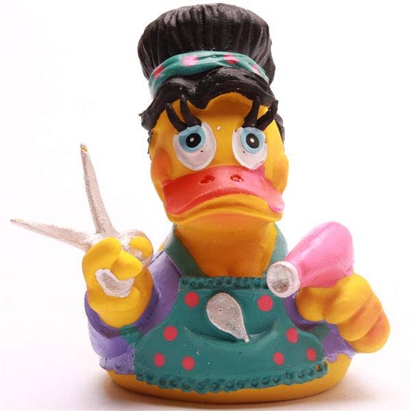 Squeaky Duck Hairdresser - purple - Rubber Duck