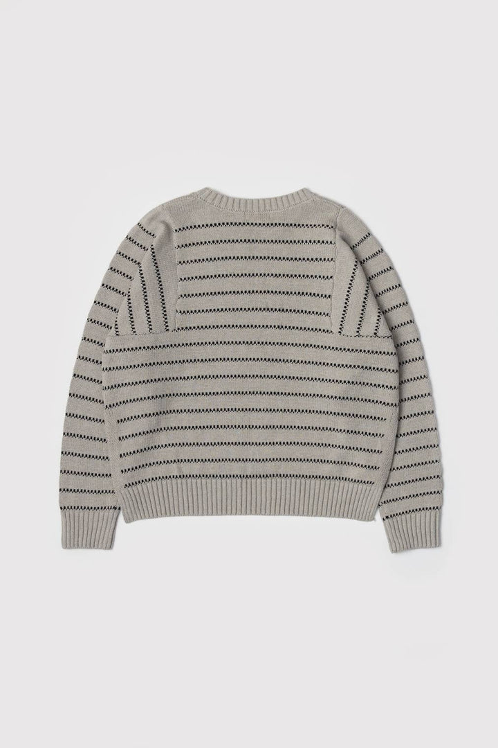 The Xanthe Sweater | Cozy Andalusian Stitch Sweater: CREAM-BLACK / MEDIUM