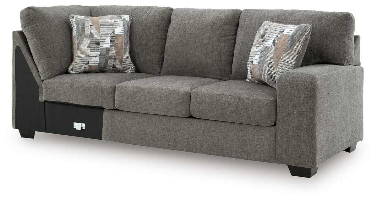 Clarington - 2 Pc. - 3-Piece Sectional And Oversized Ottoman - Greystone