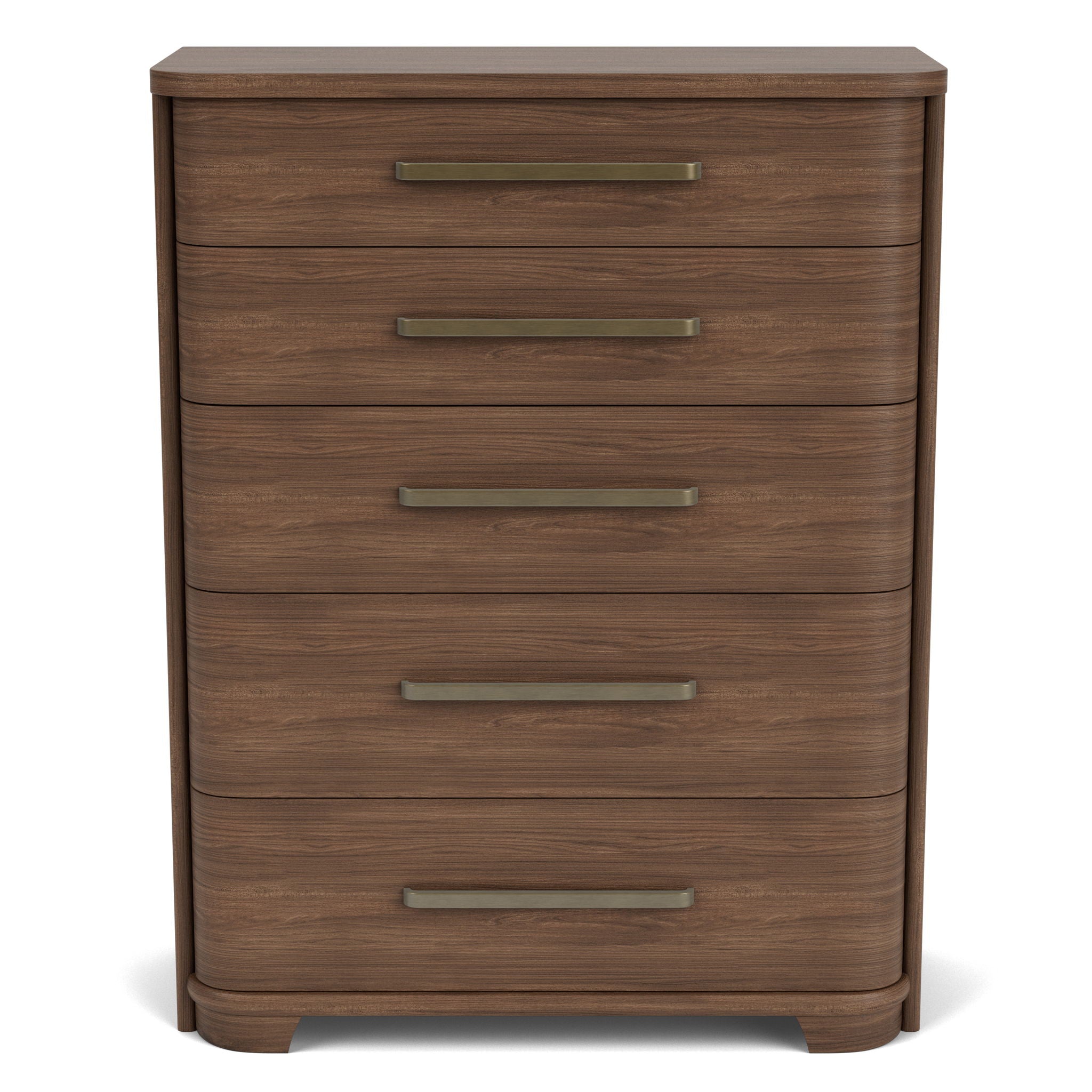 Delia - 5 Drawer Chest - Nouveau Walnut