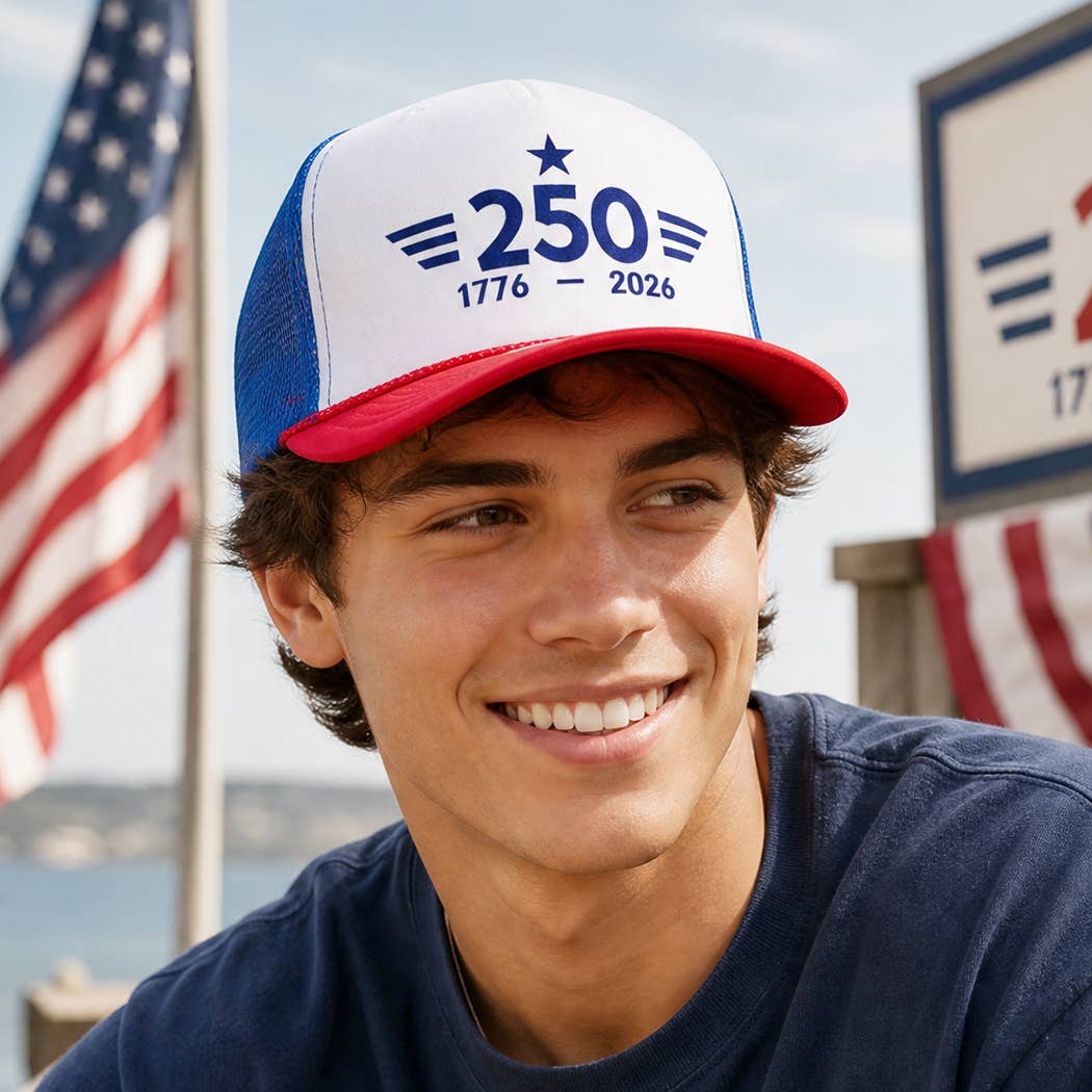 250 ANNIVERSARY 1775-2026 Foam Mesh Back Trucker Hat