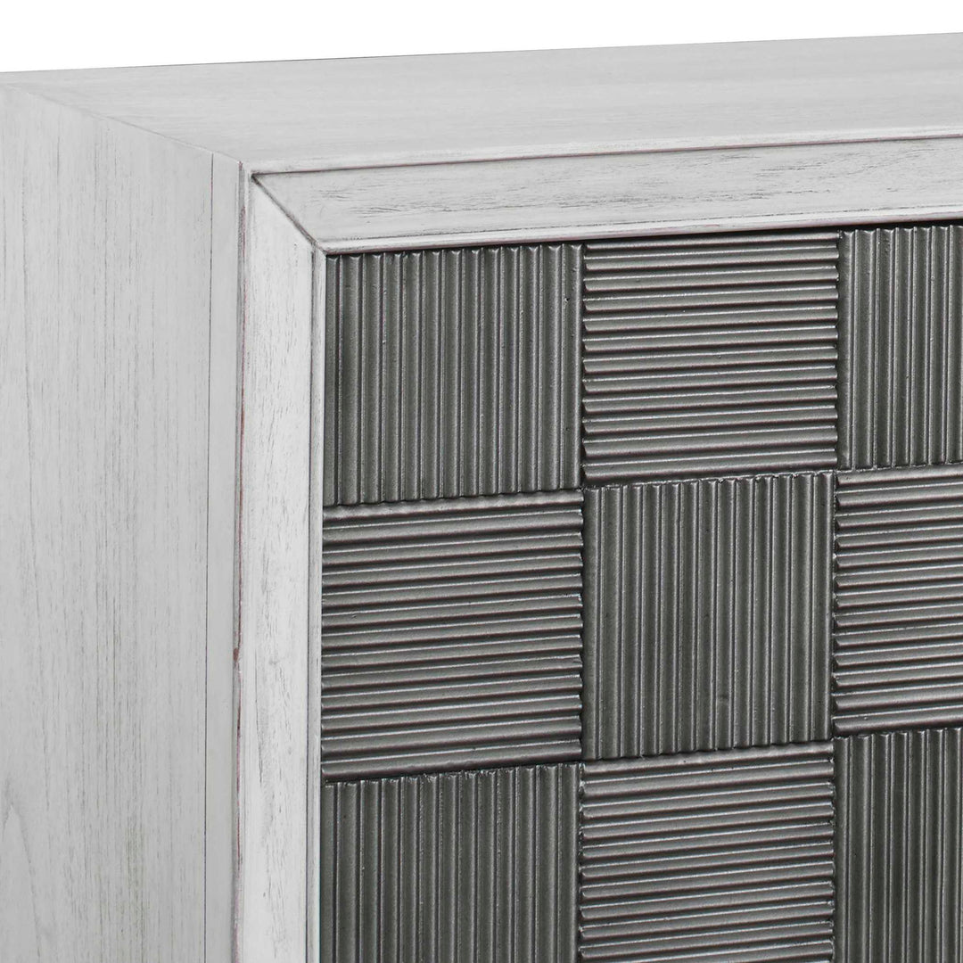 Checkerboard - 4 Door Cabinet - Gray