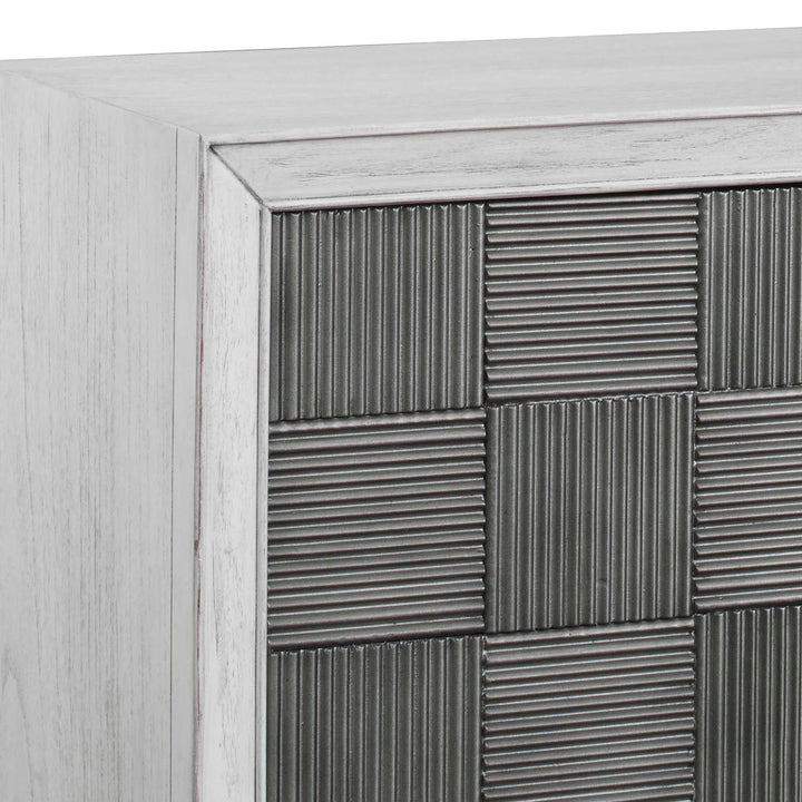 Checkerboard - 4 Door Cabinet - Gray