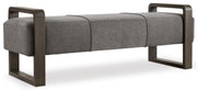 Curata - Upholstered Bench - Dark Gray / Dark Brown