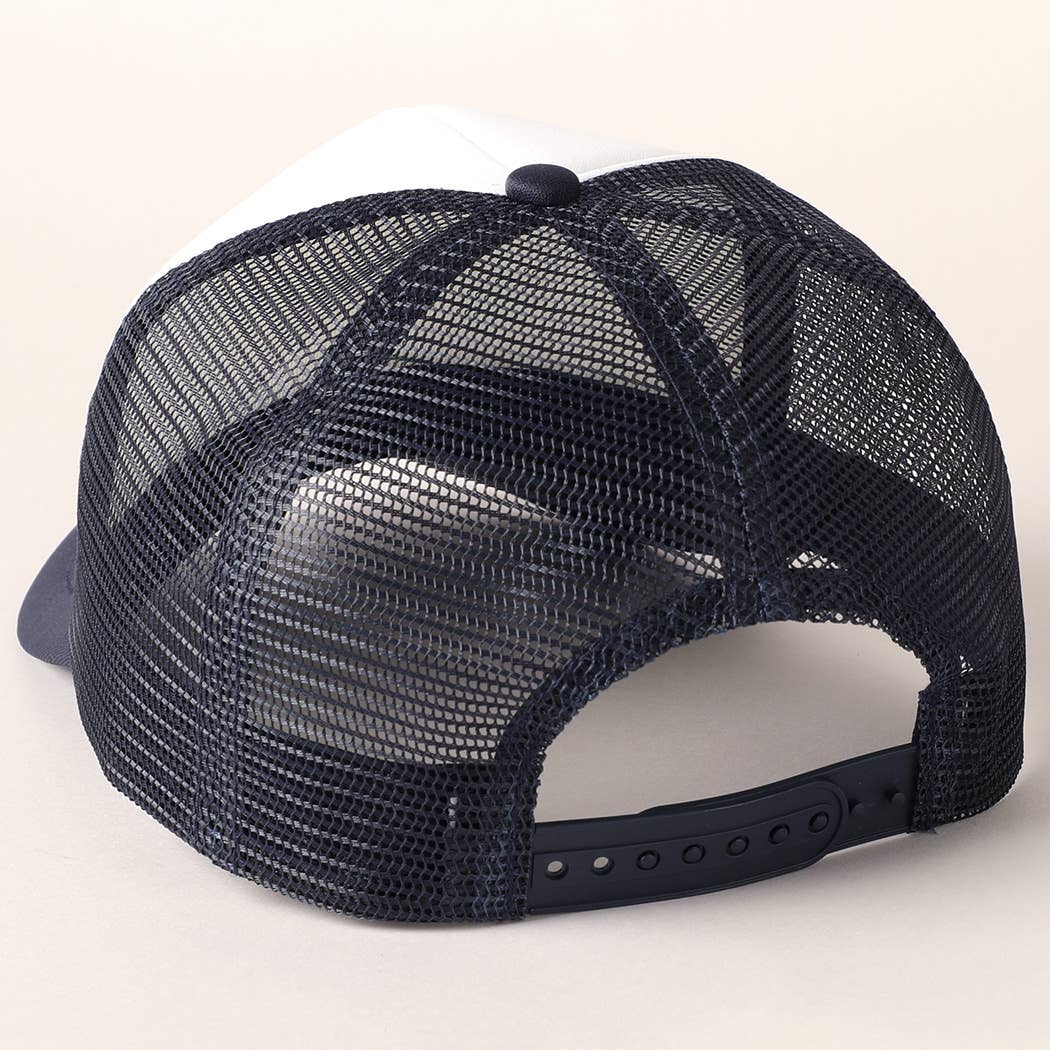 White Foam Front Colored Mesh Back Trucker Hat