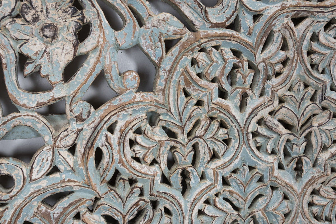 Cheval - Wood Carved Panel - Gray